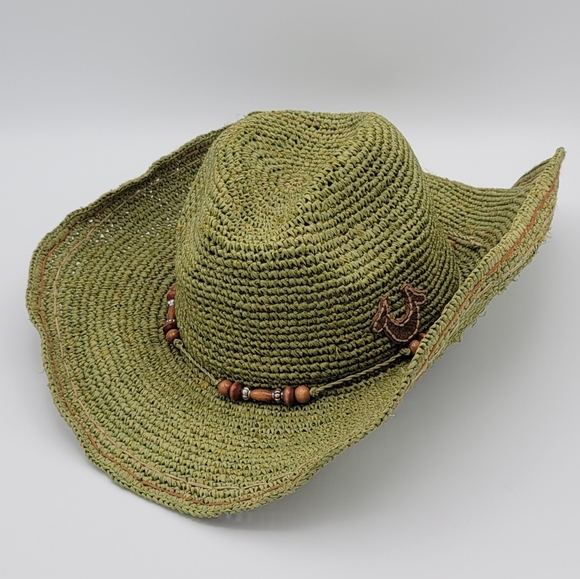 True Religion Straw Cowboy Hat Accented 